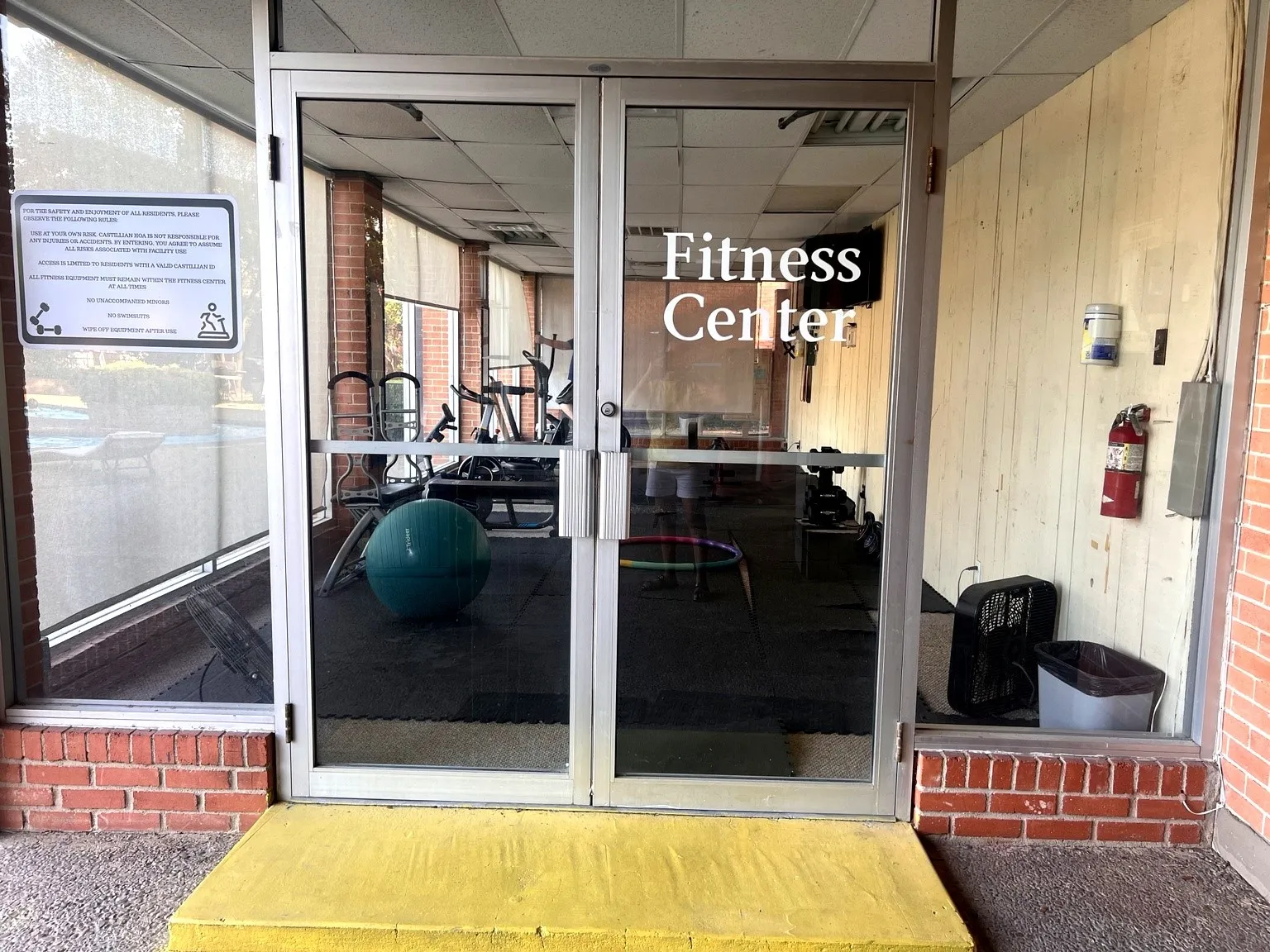 Fitness center entrance