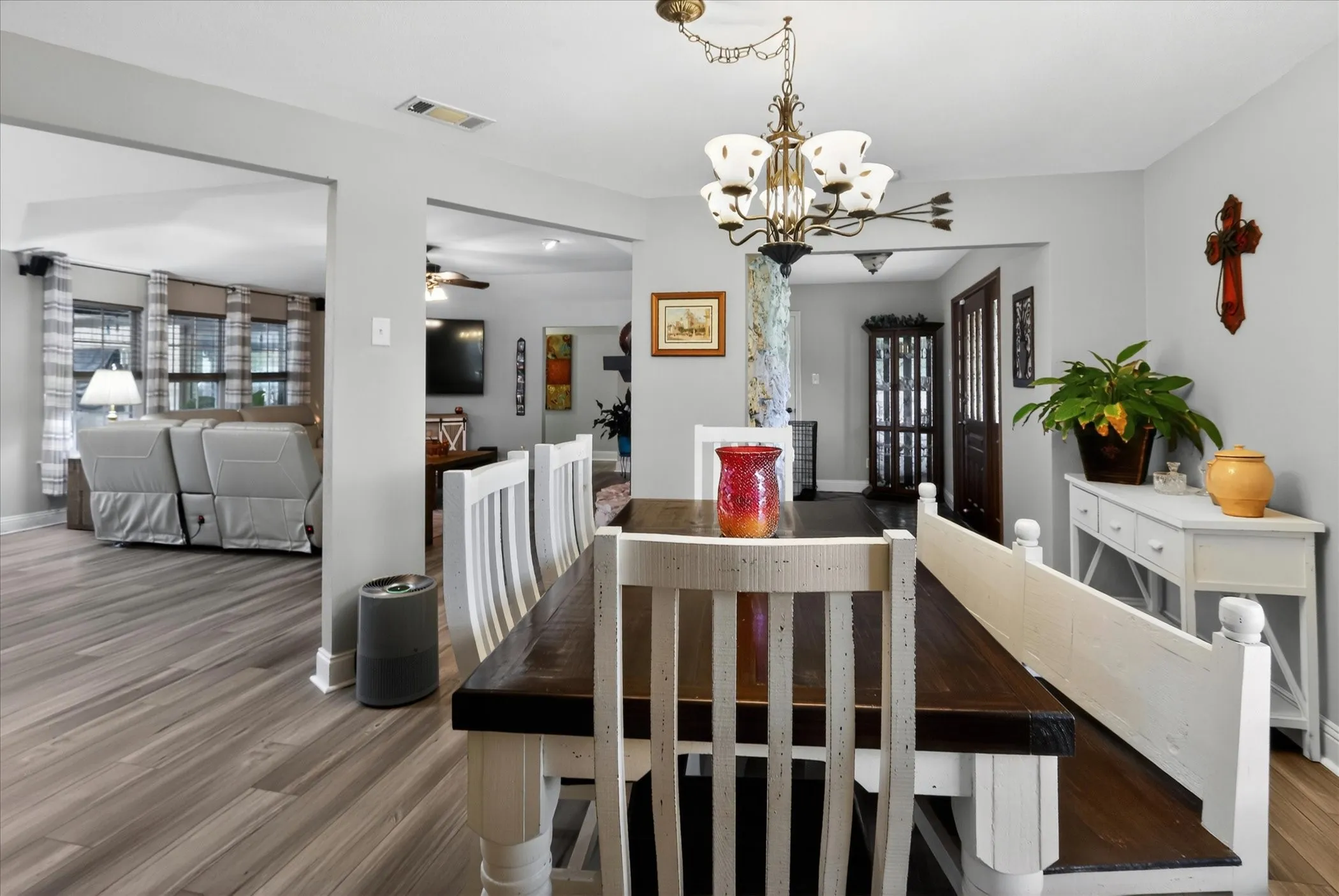 Dining room is open to kitchen area, living room & entrance.