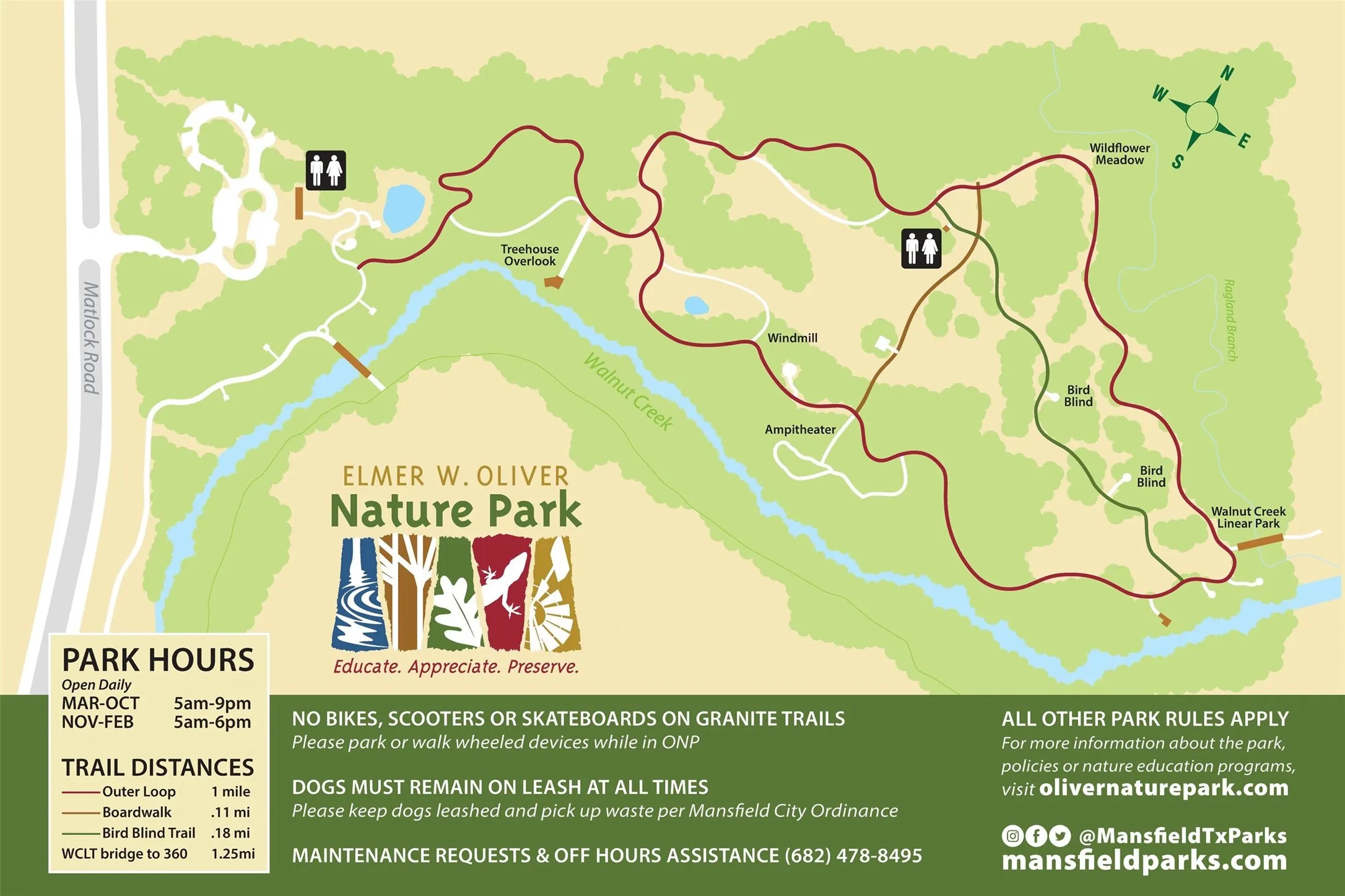 Park Map, Elmer W. Oliver Nature Park