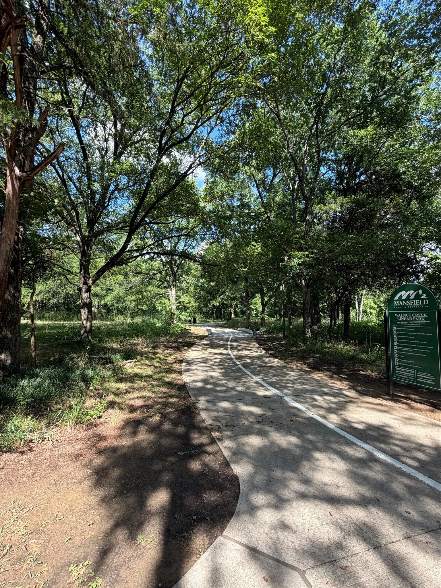Paved pathway with a white lane demarcation