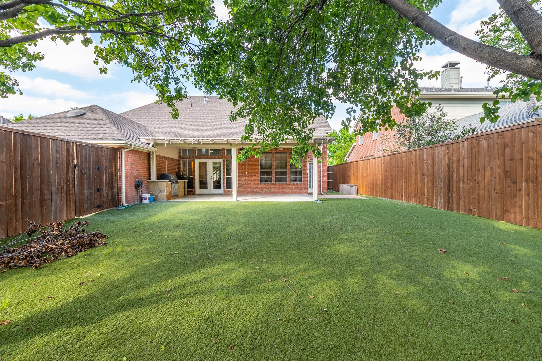 Large turf backyard
