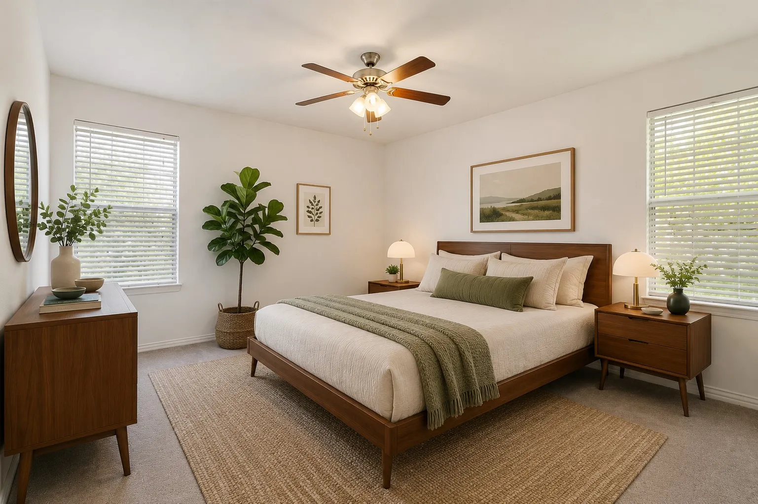 Bedroom staged with AI