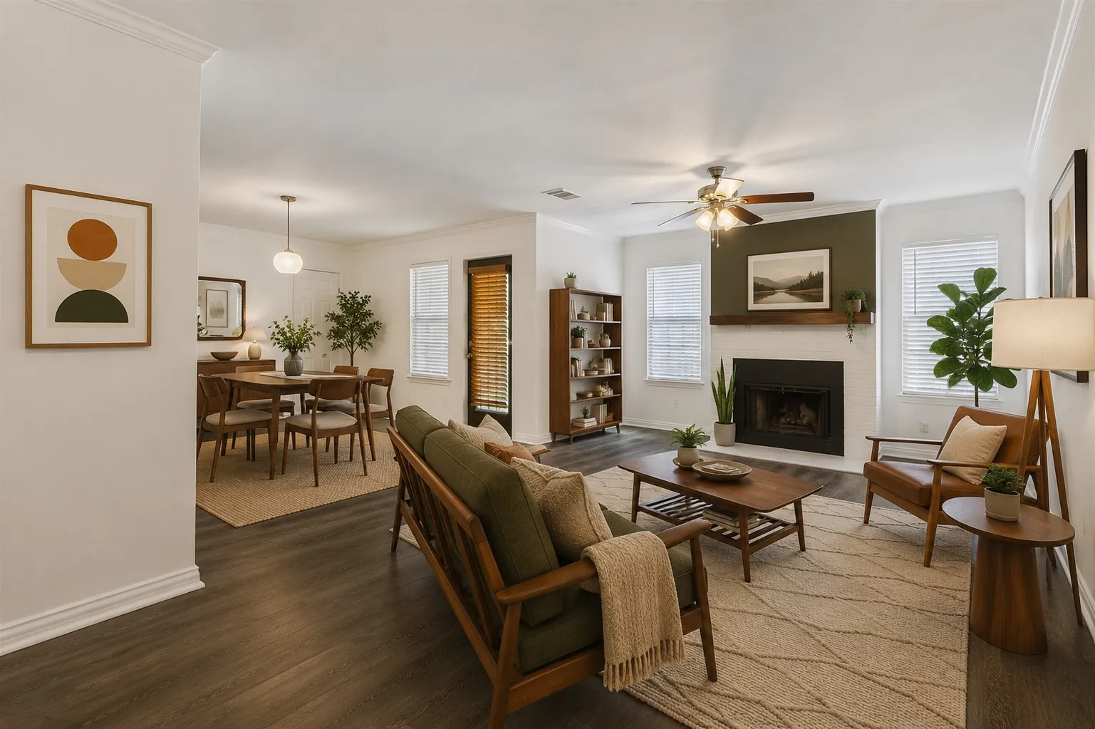 Living room staged with AI