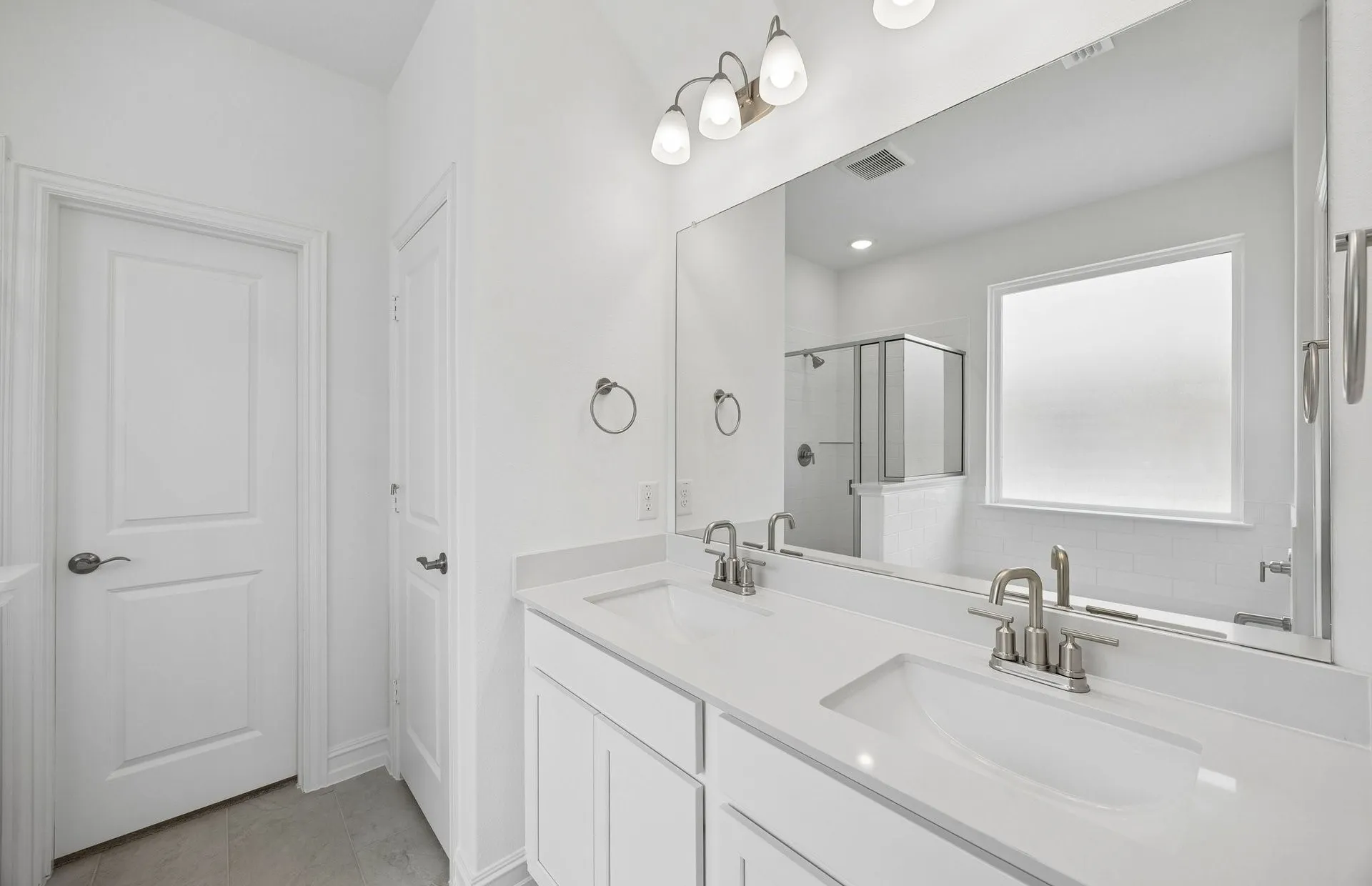 Primary bath with double vanity