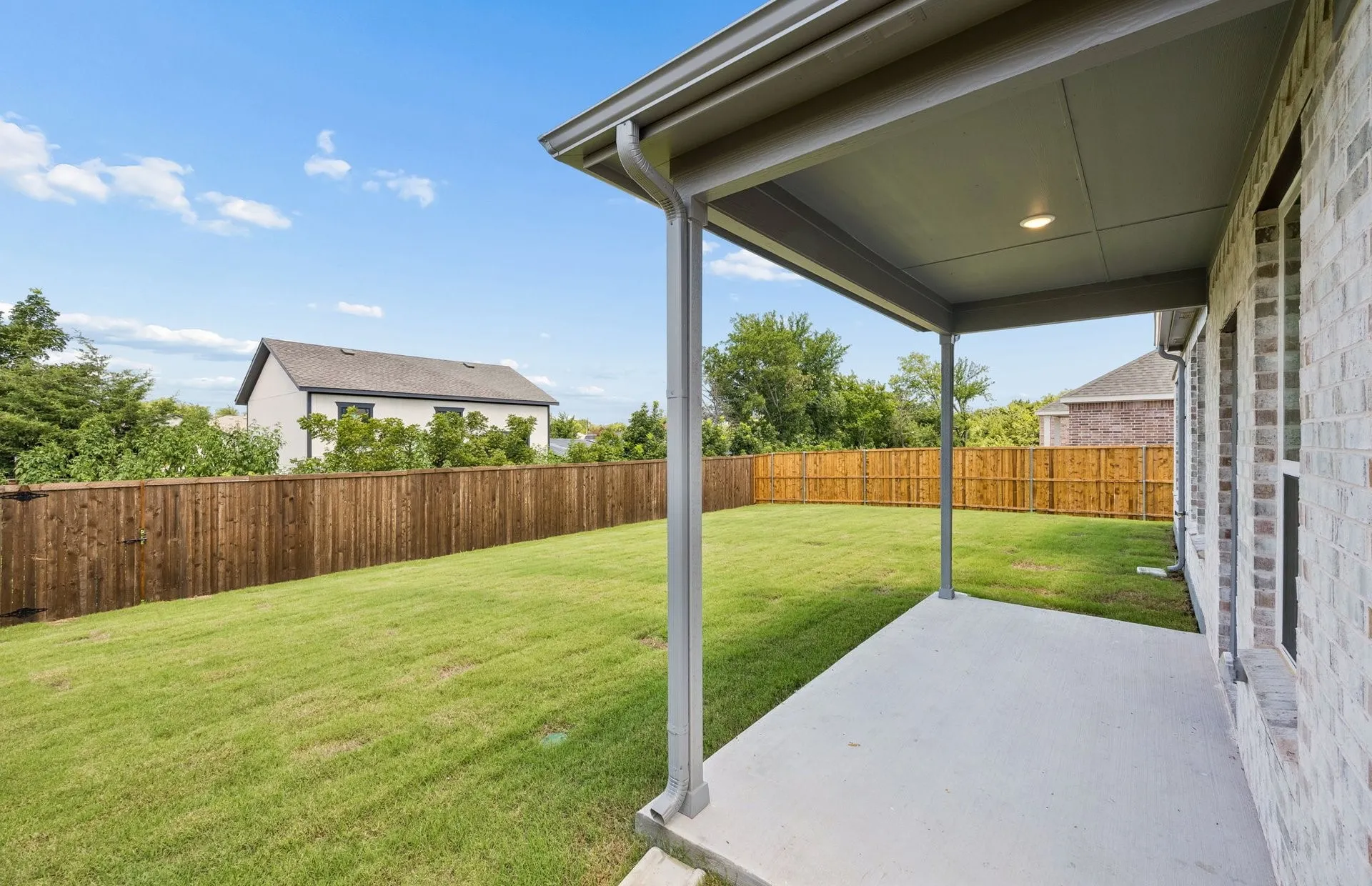 Built-in covered back patio