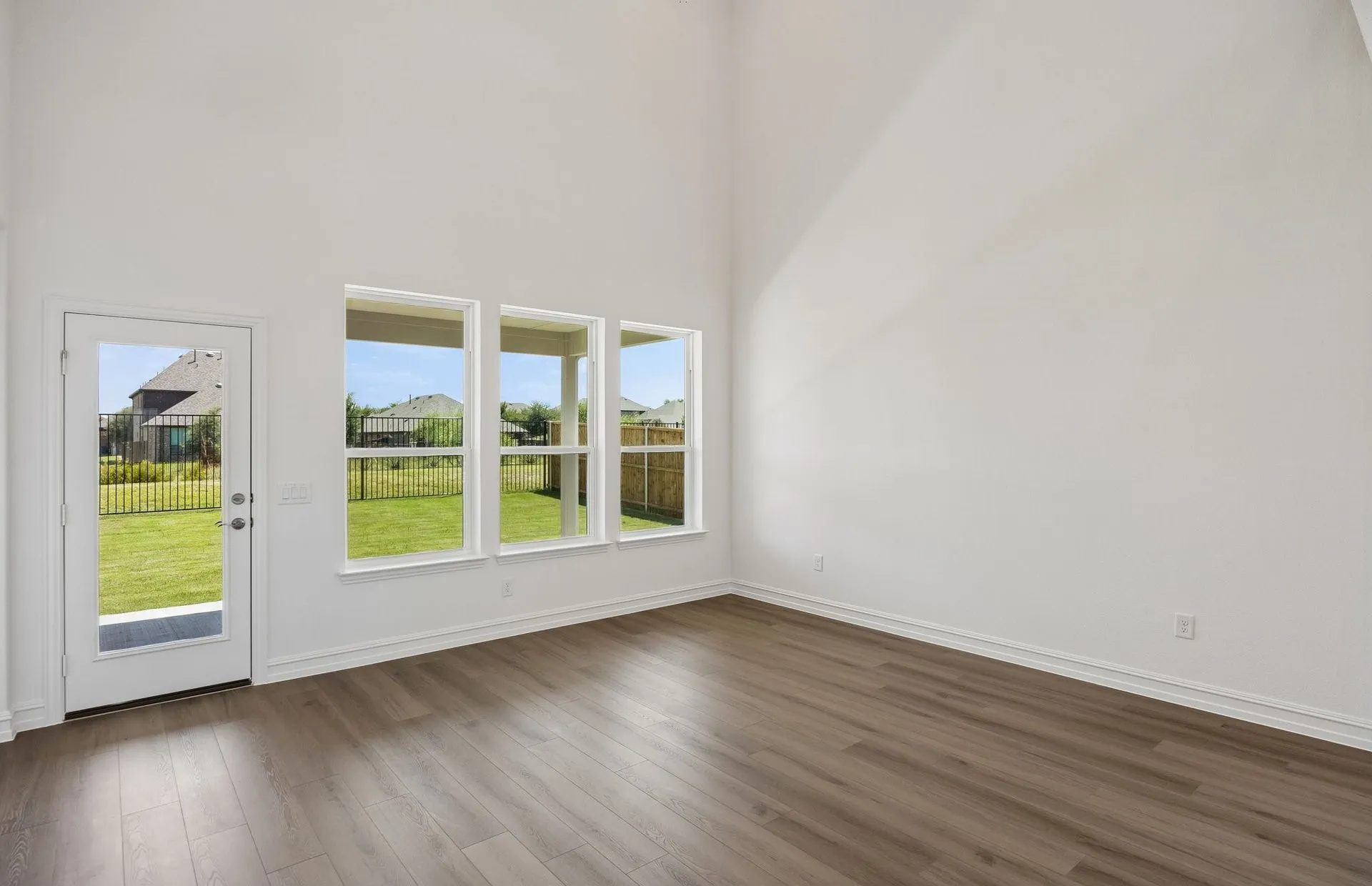 Large windows in gathering room