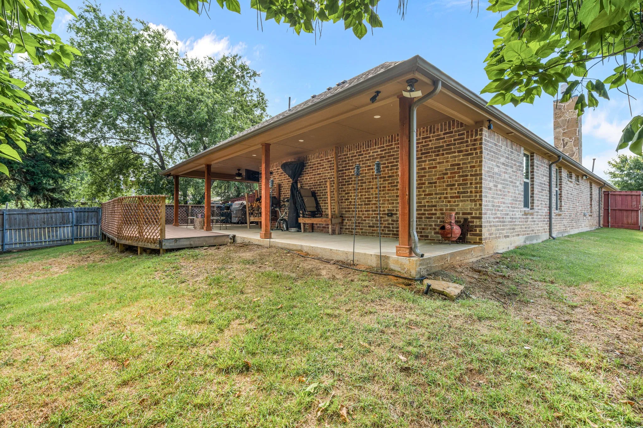 Backyard covered patio/deck