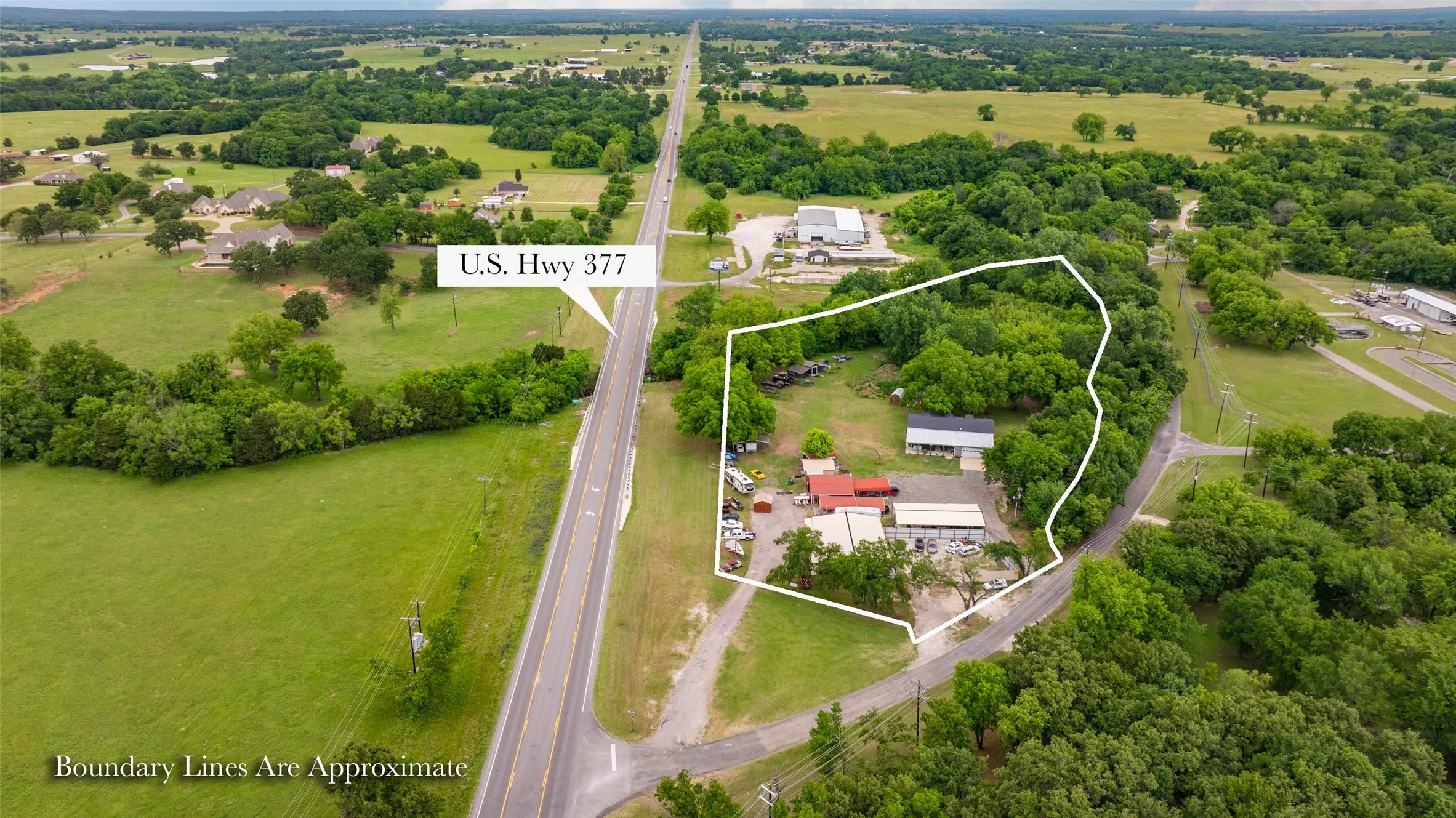 Aerial view of Hwy. 377 and Shawnee Trail