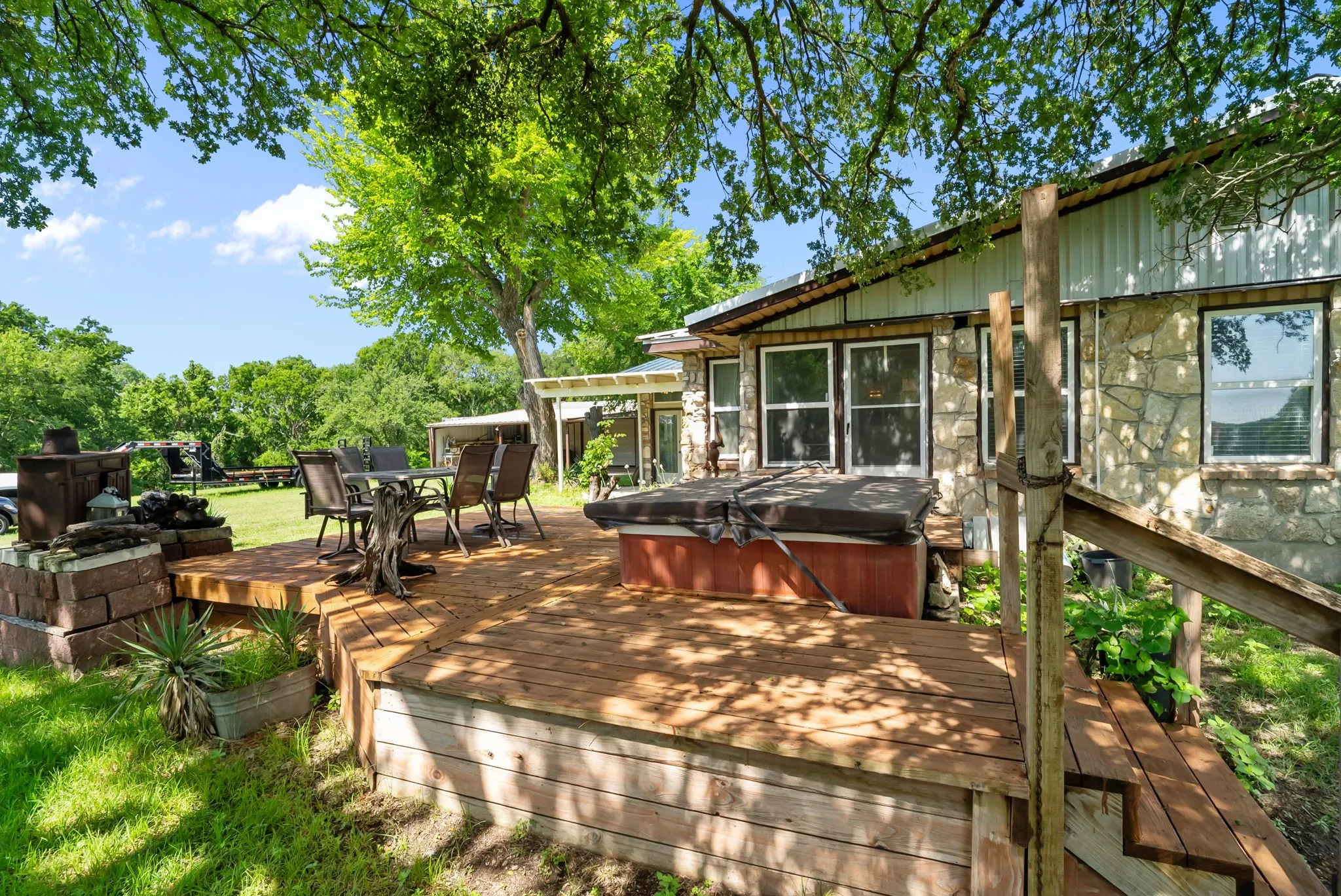 Deck and hot tub