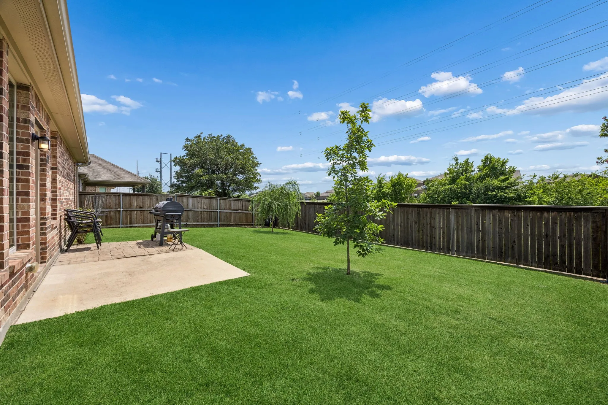 Private backyard that backs up to a greenbelt