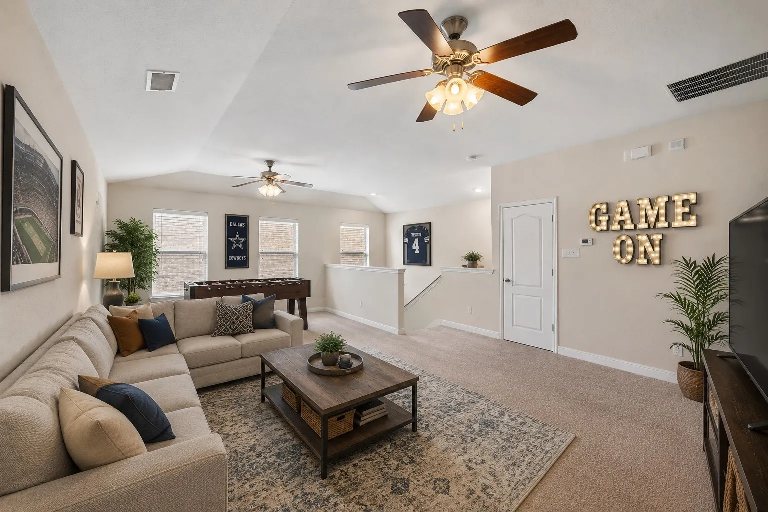 Virtually staged upstairs flex space