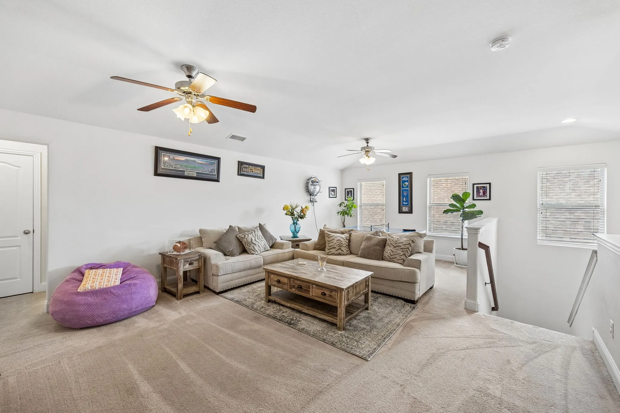Upstairs living room flex space