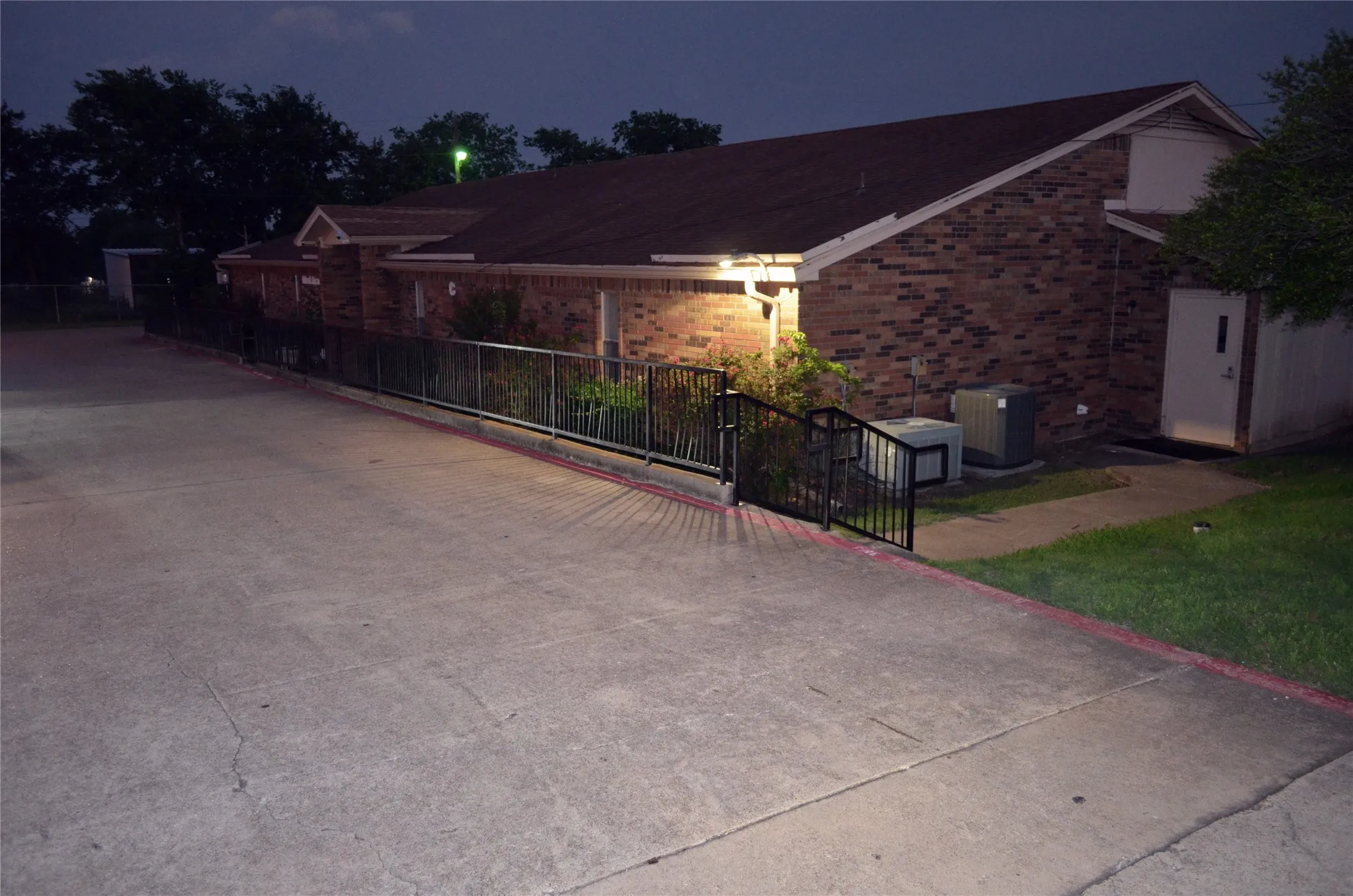 Back of school driveway
