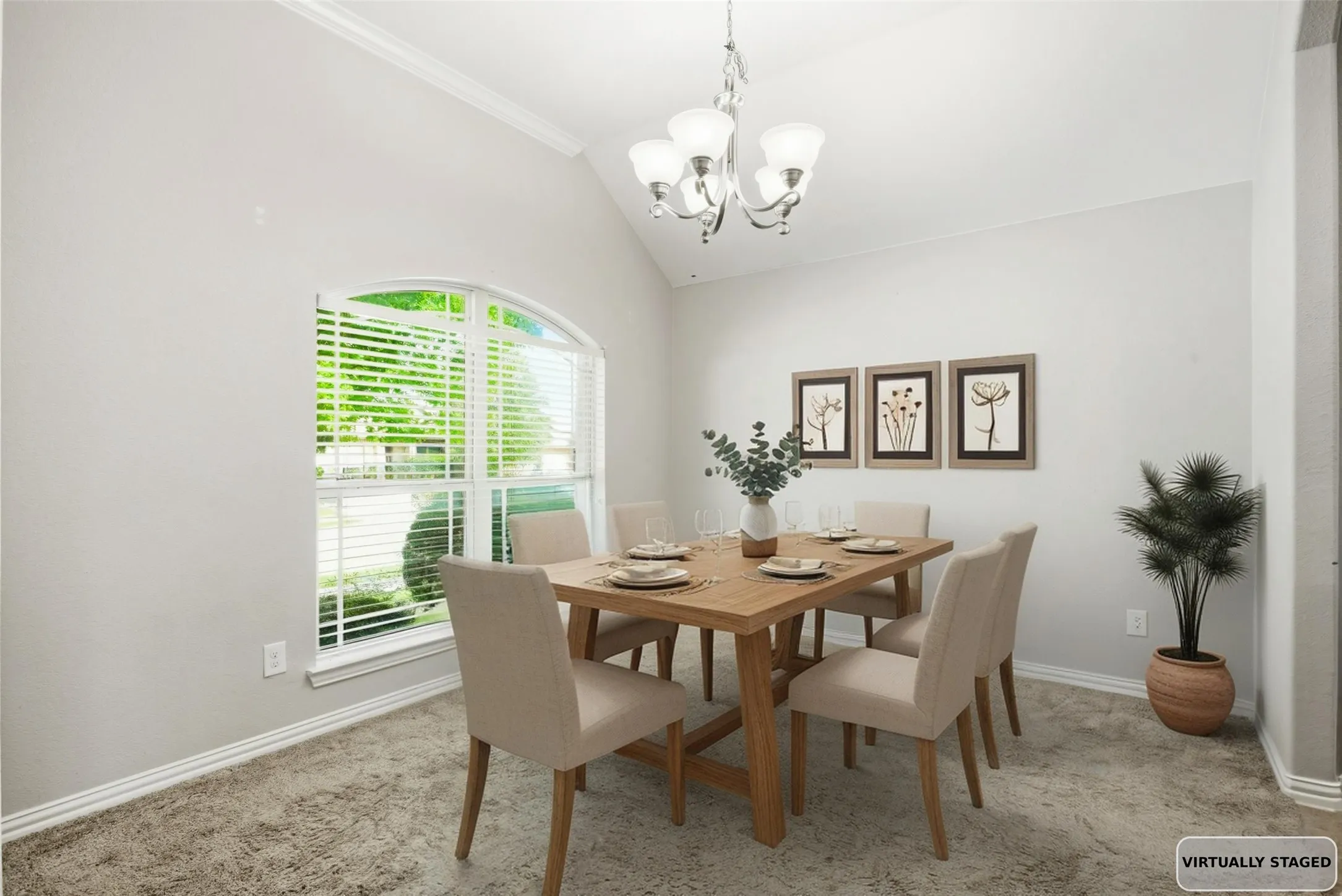Virtually enhanced -This area could either be dining room or study