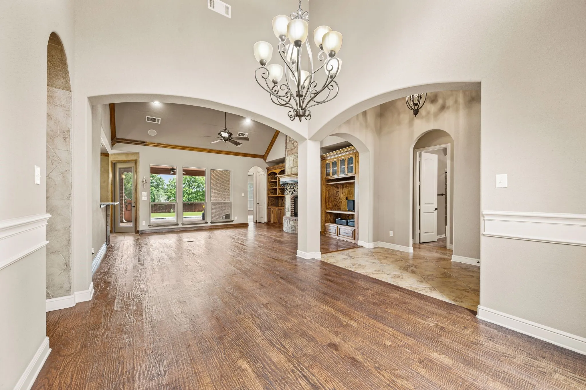 View from the dining room toward the family room.