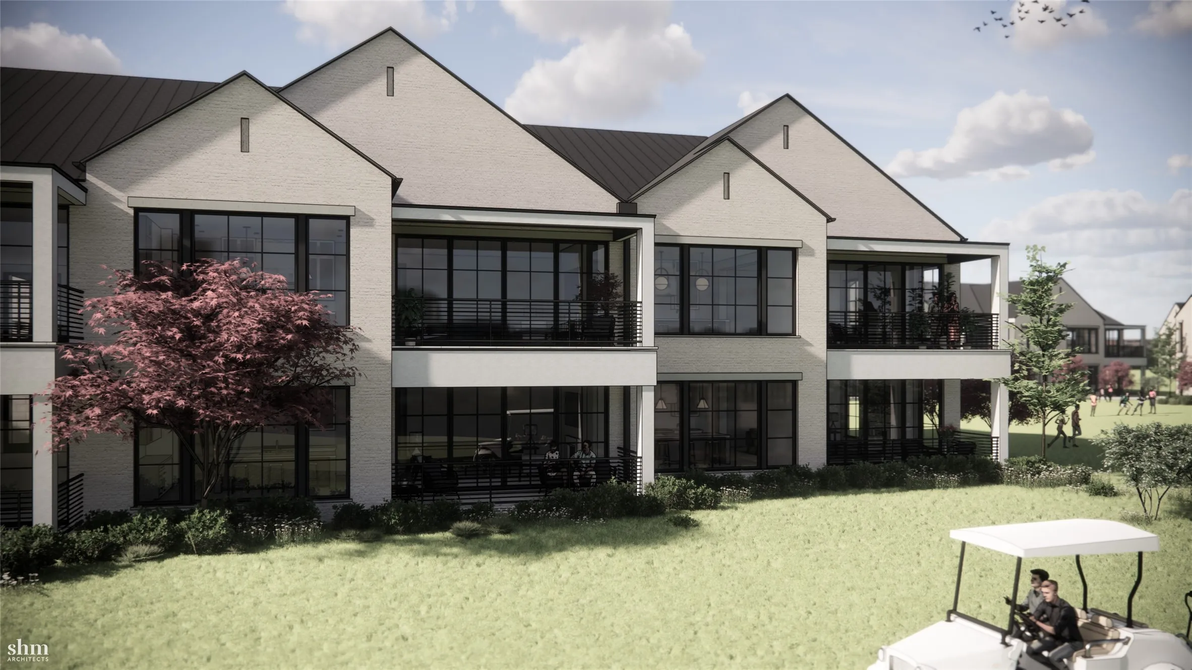 Architectural Rendering-This is a depiction of Villa Five under construction