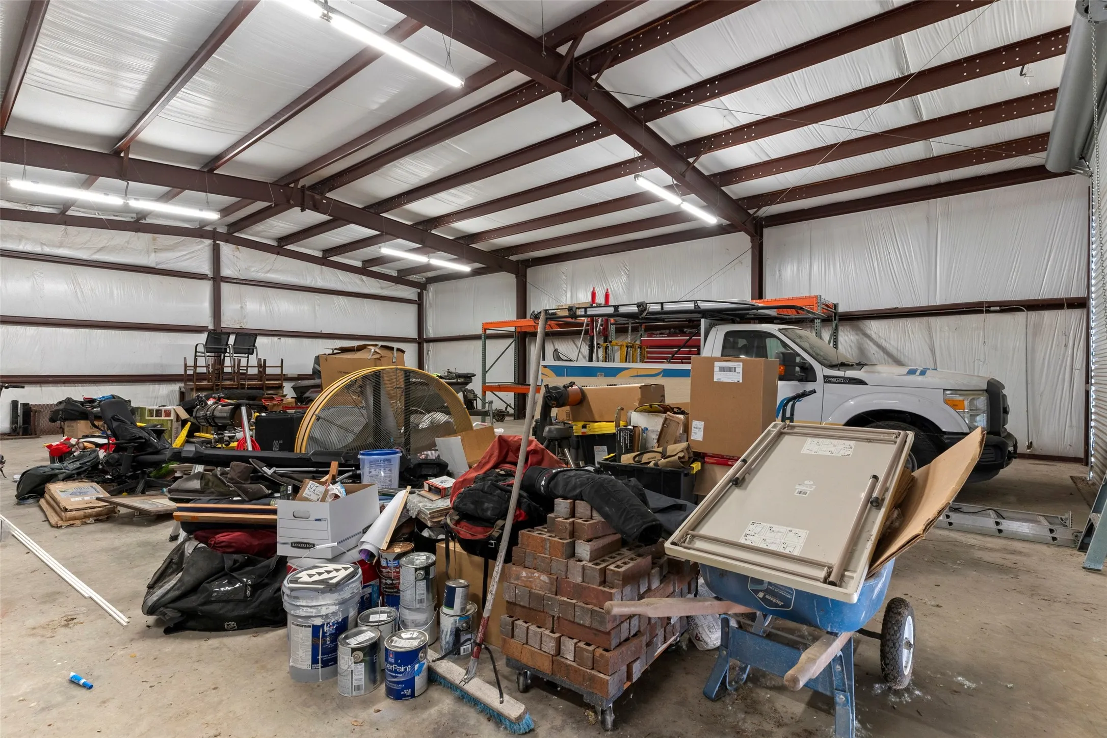 Inside of the detached workshop