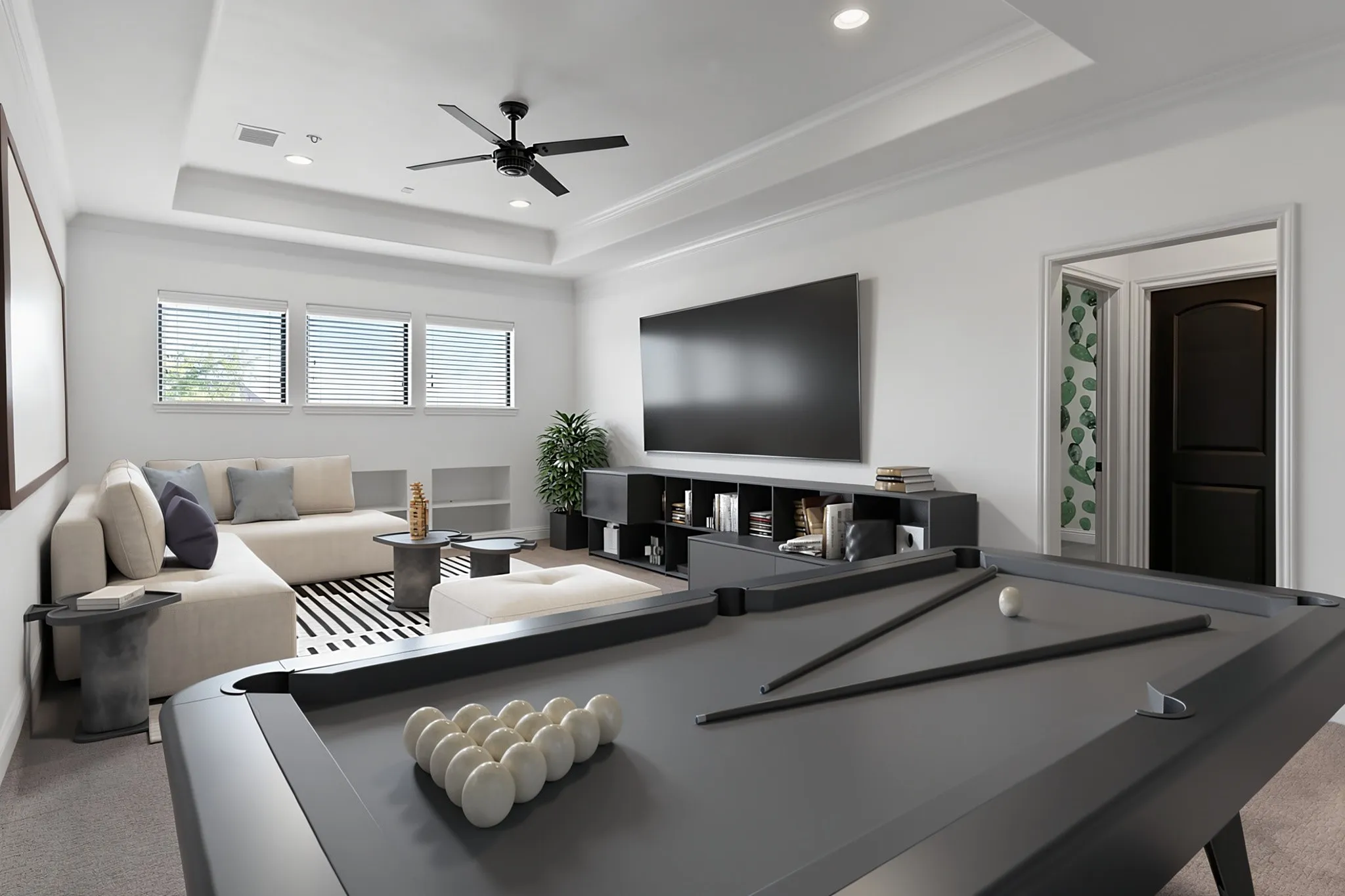 Virtually Staged - Game Room upstairs