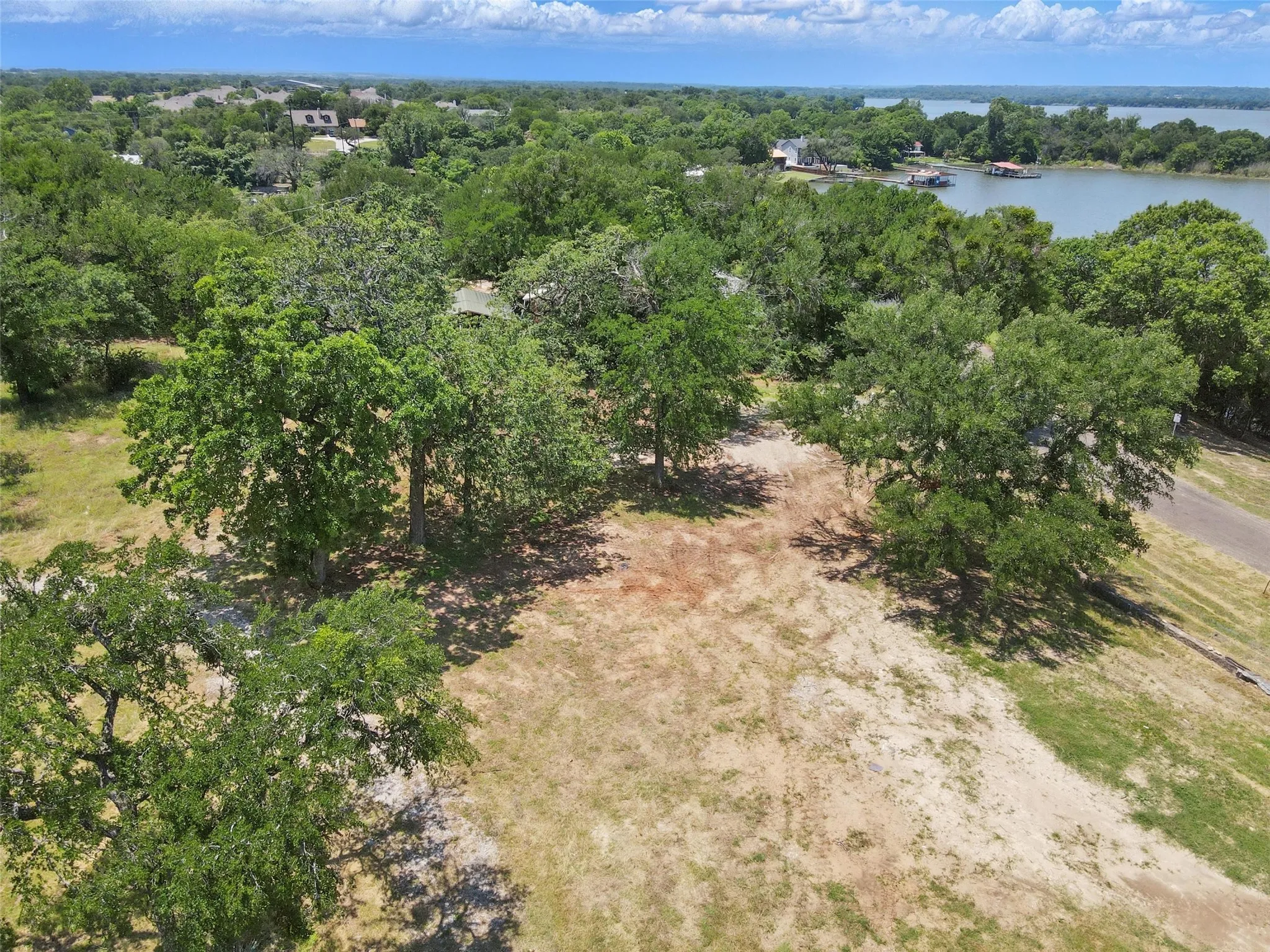 Drone / aerial view of a nearby body of water
