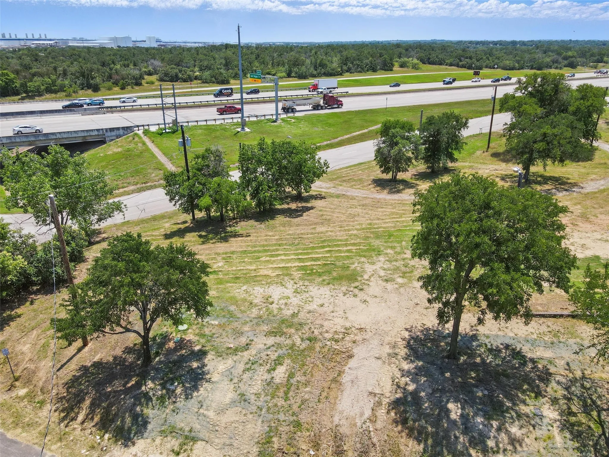 Aerial view of a tree filled landscape