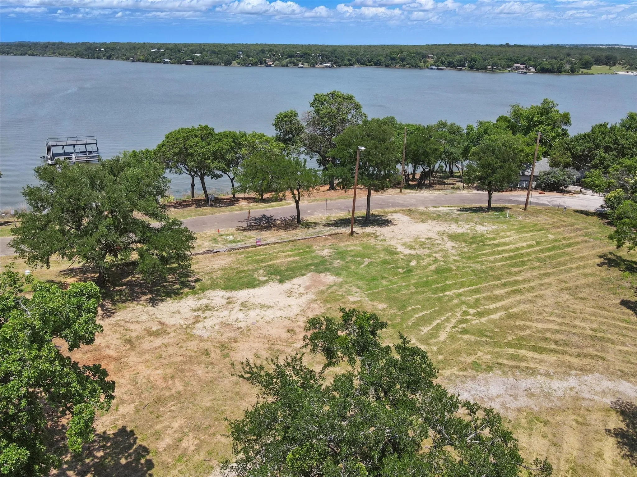 Drone / aerial view of a large body of water