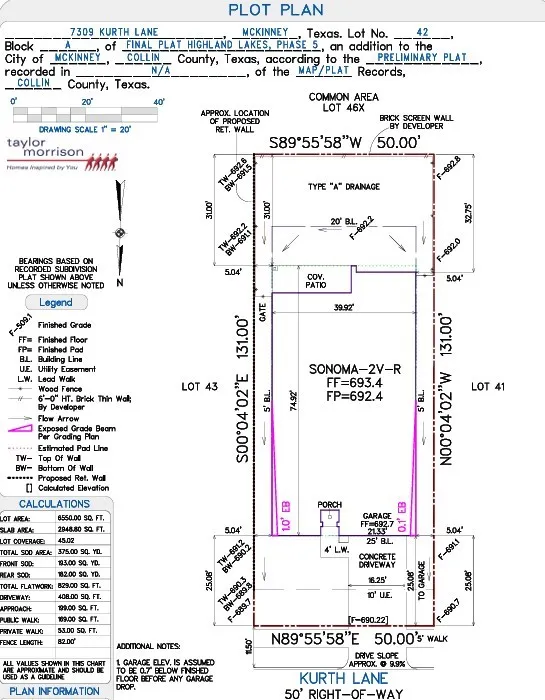 7309 Kurth Lane Plot Plan