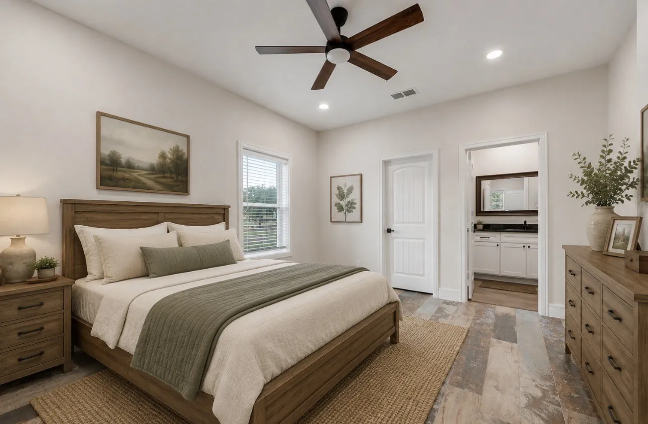 Bedroom virtually staged.