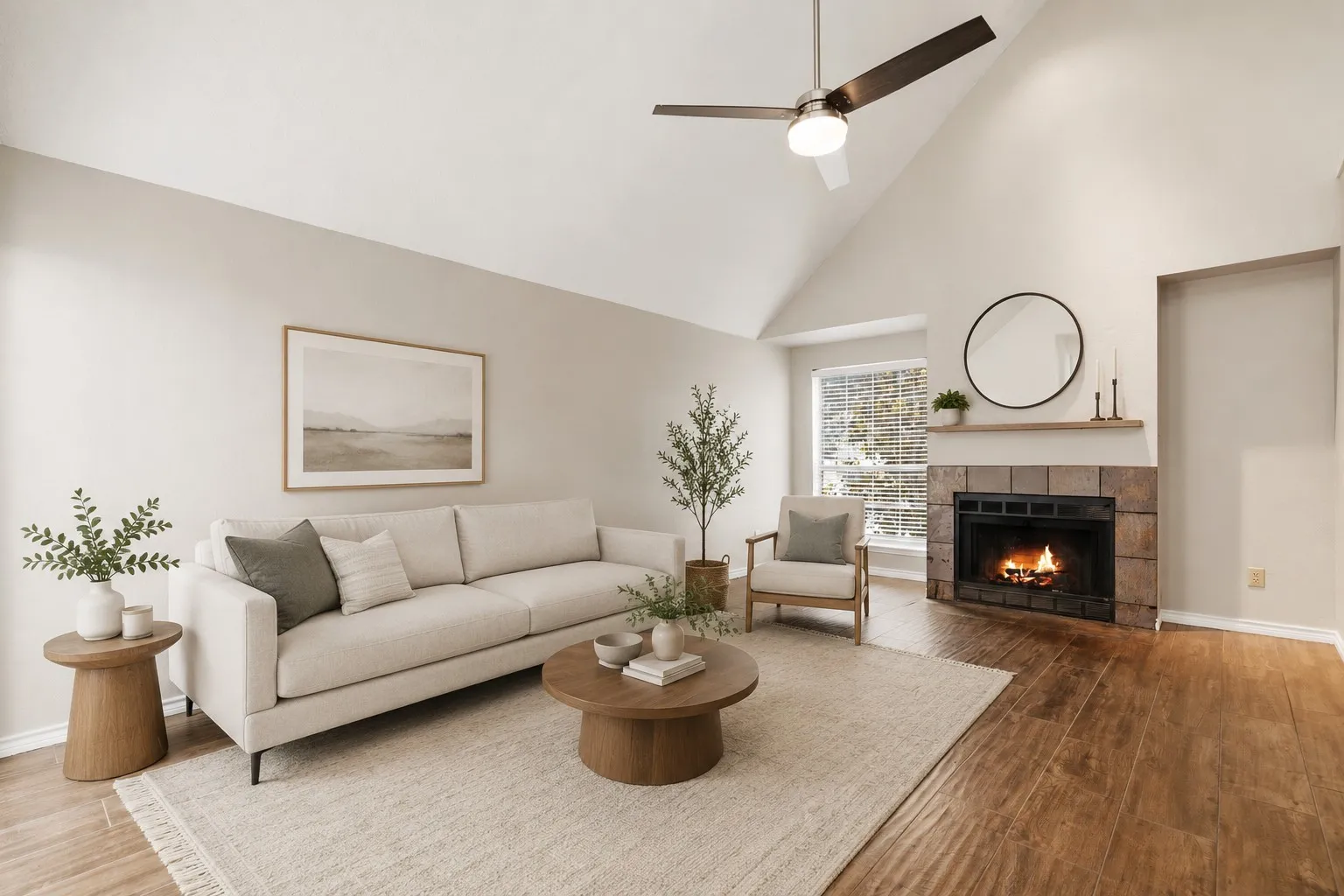 Virtually Staged- Living Room.