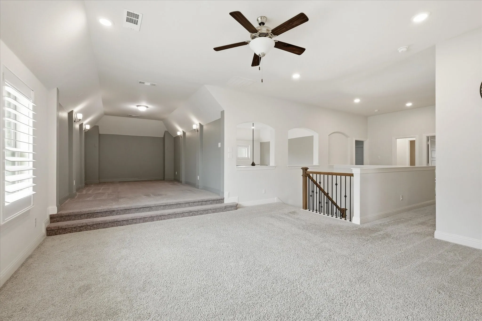 The upstairs game room/ media room is Texas size!