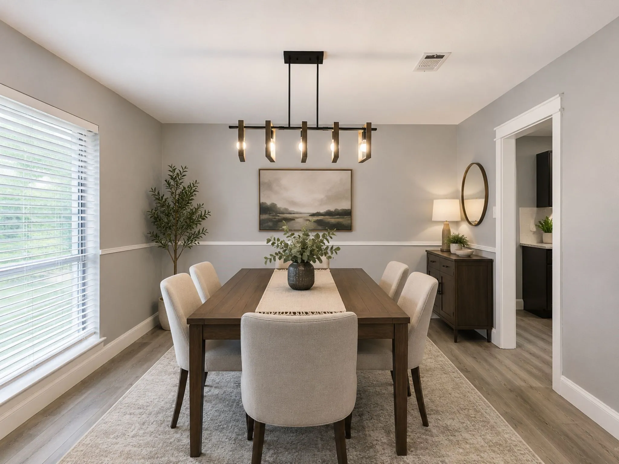 Dedicated dining space perfectly positioned for holiday dinners, family gatherings, and everyday meals.