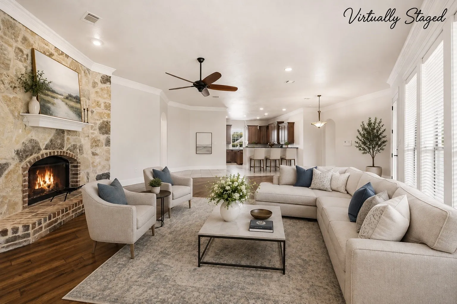 Virtually Staged Living Room