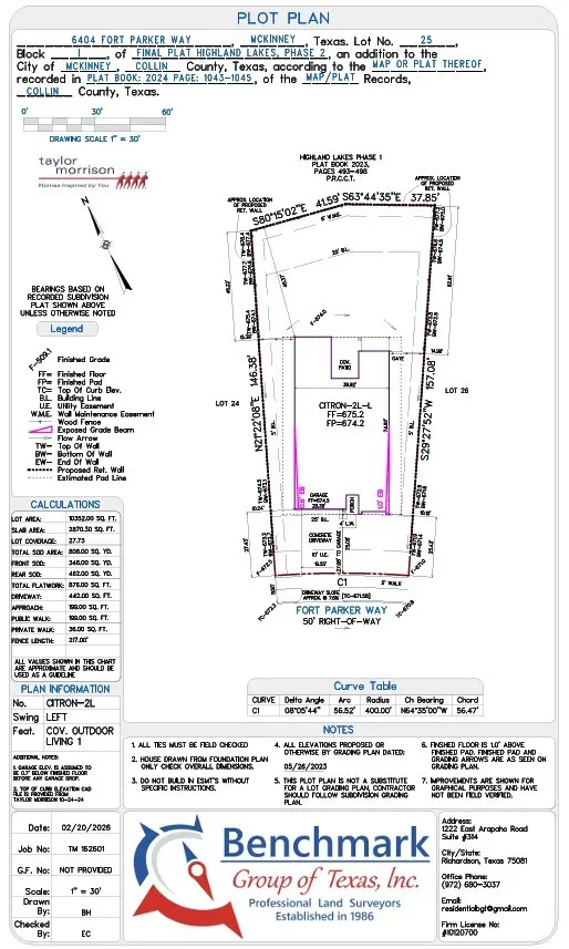 6404 Fort Parker Way Preliminary Plot Plan