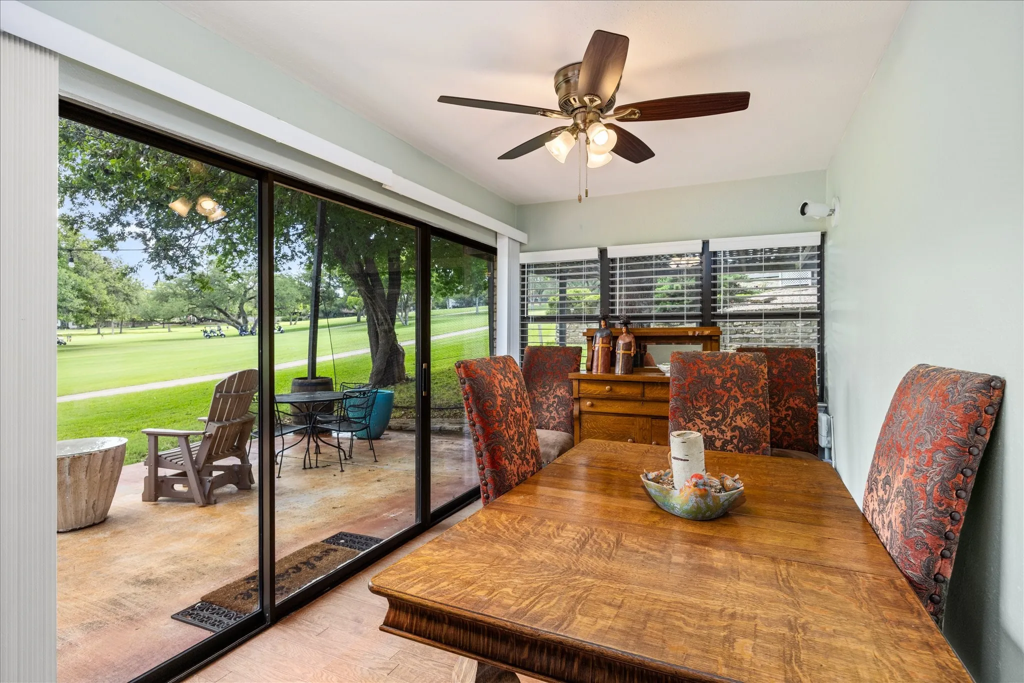Dining Area with great natural lighting and sliding back doors