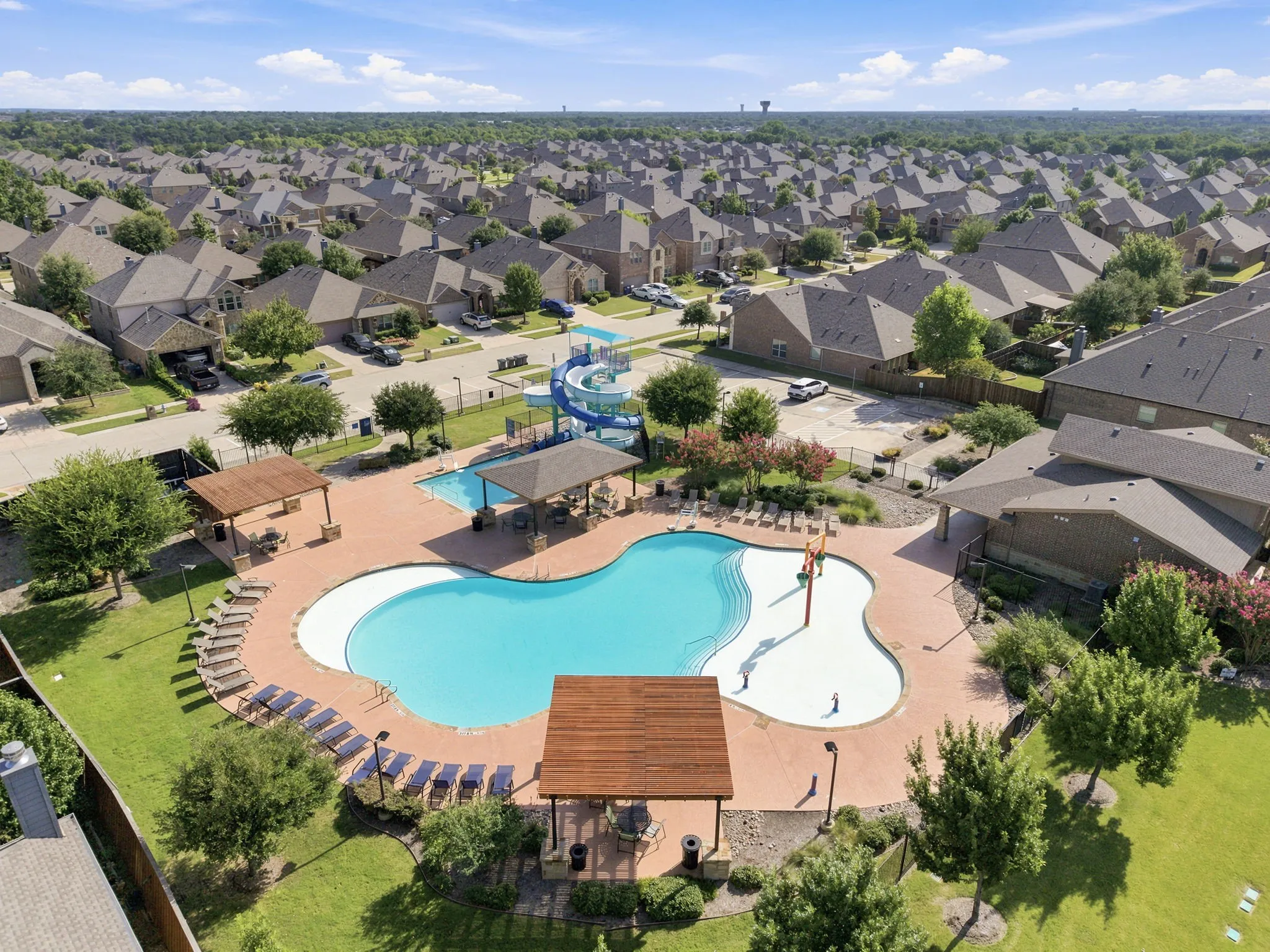 Community pool for sun and fun.