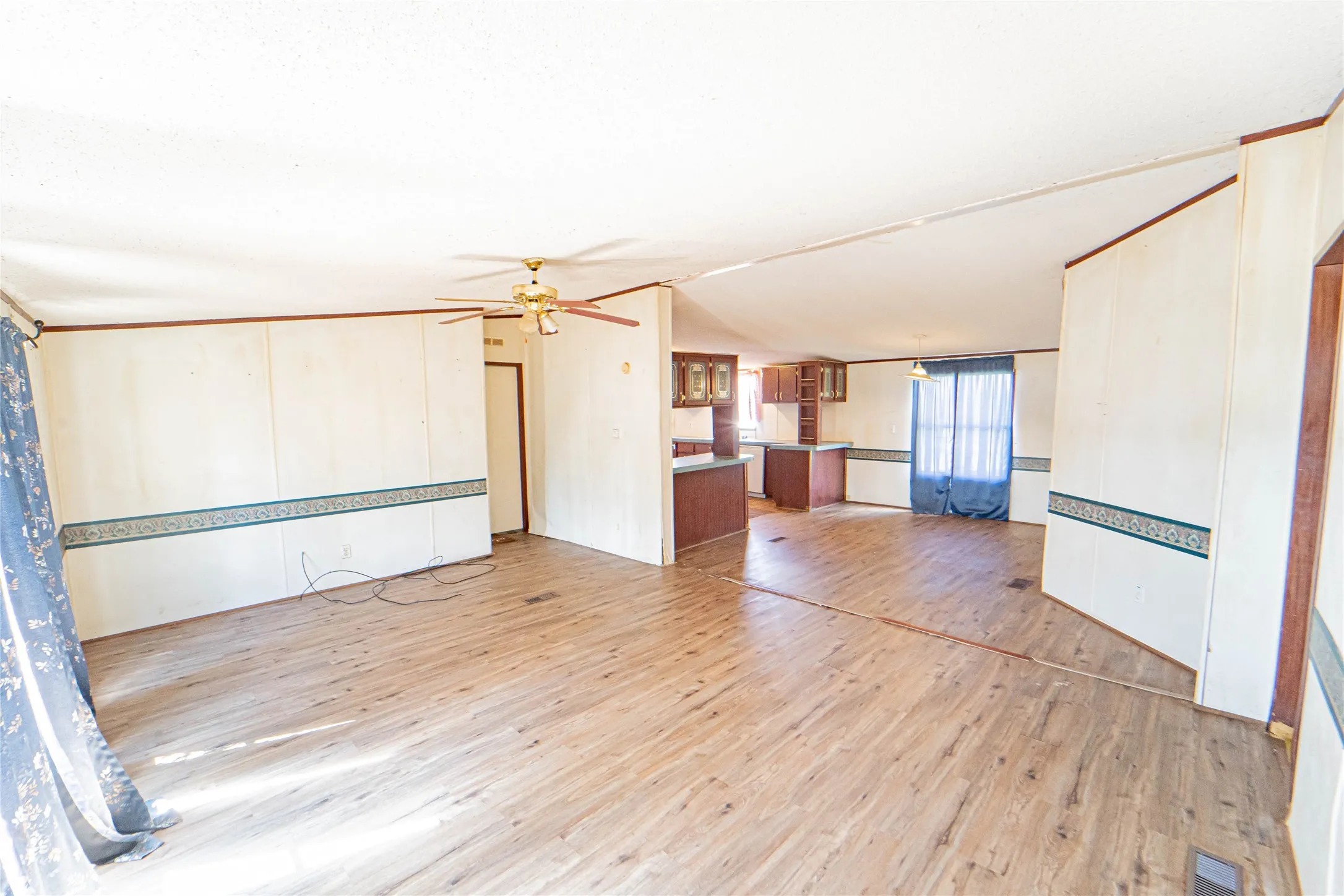 Living room open to kitchen