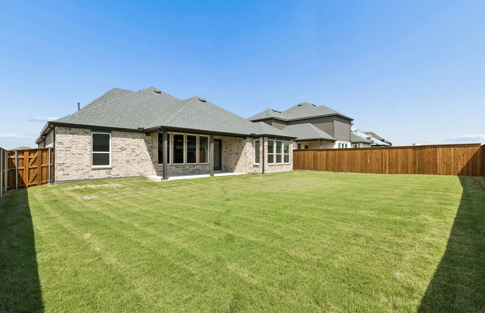 Oversized fenced in backyard