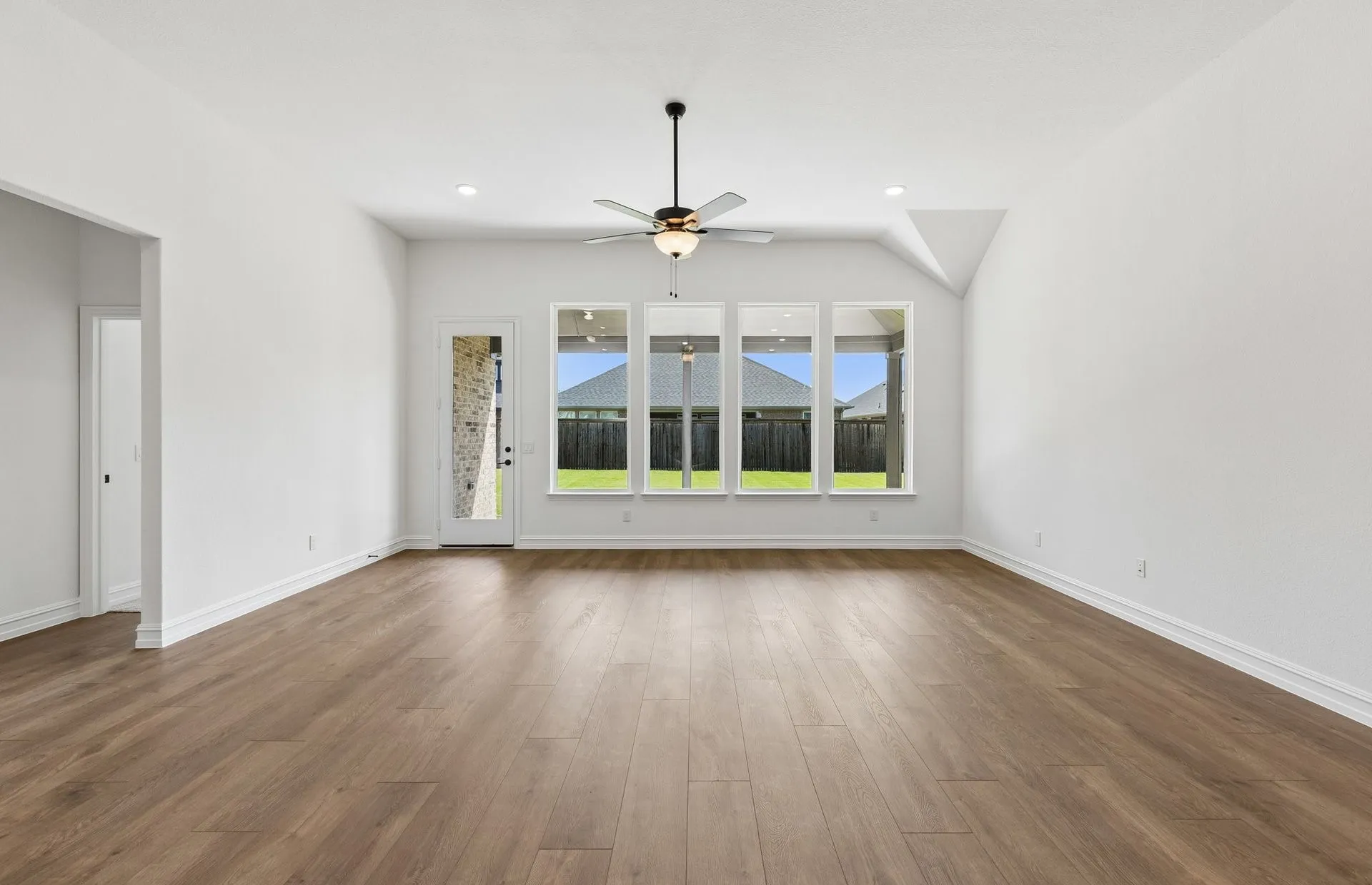 Spacious living room with natural light