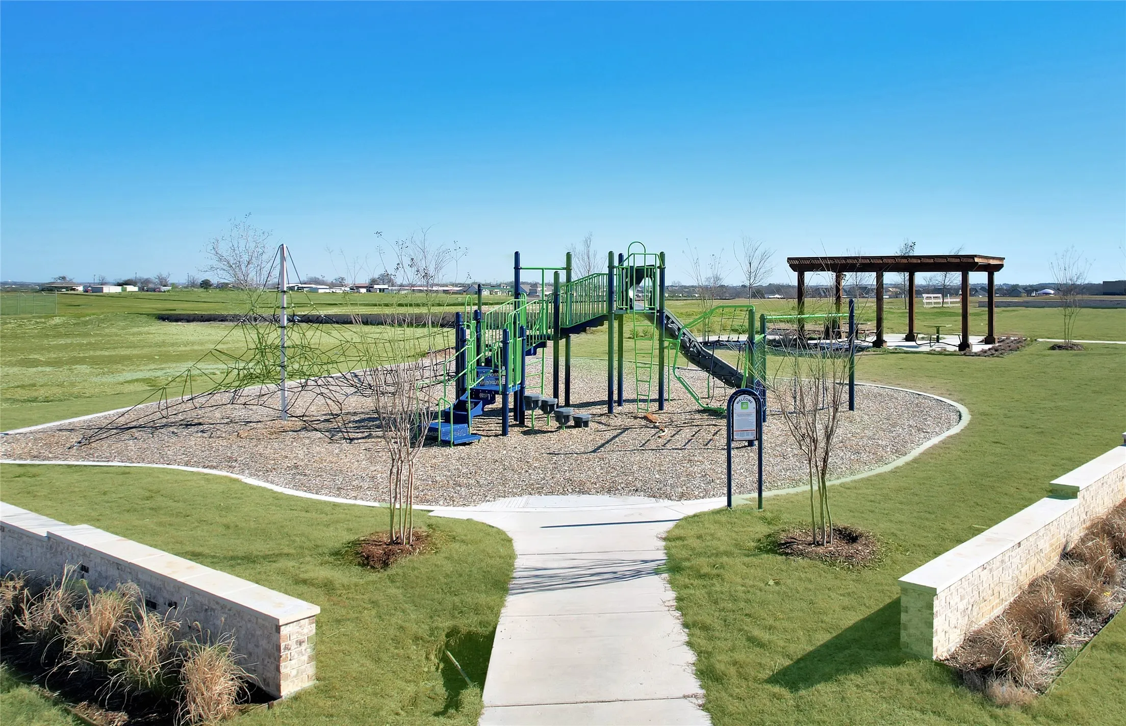 Community Park and greenspace with shaded searting