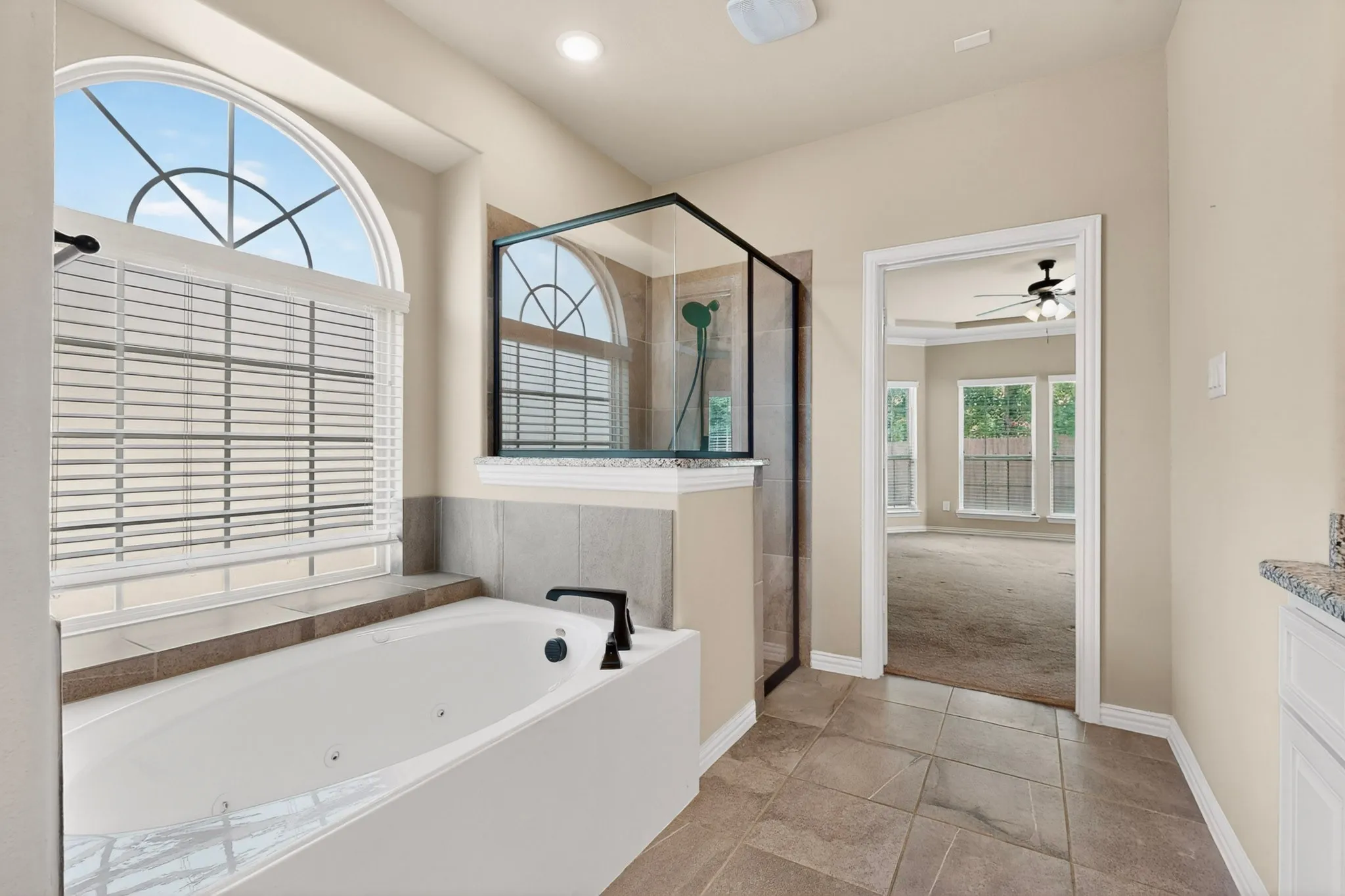 LARGE JETTED TUB AND SEPARATE SHOWER