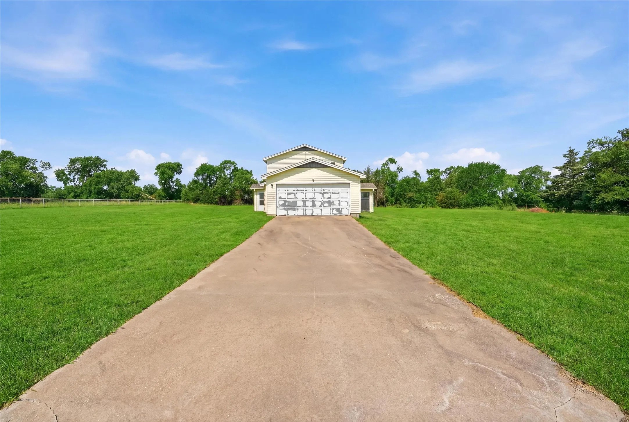 Spacious property with a long private driveway