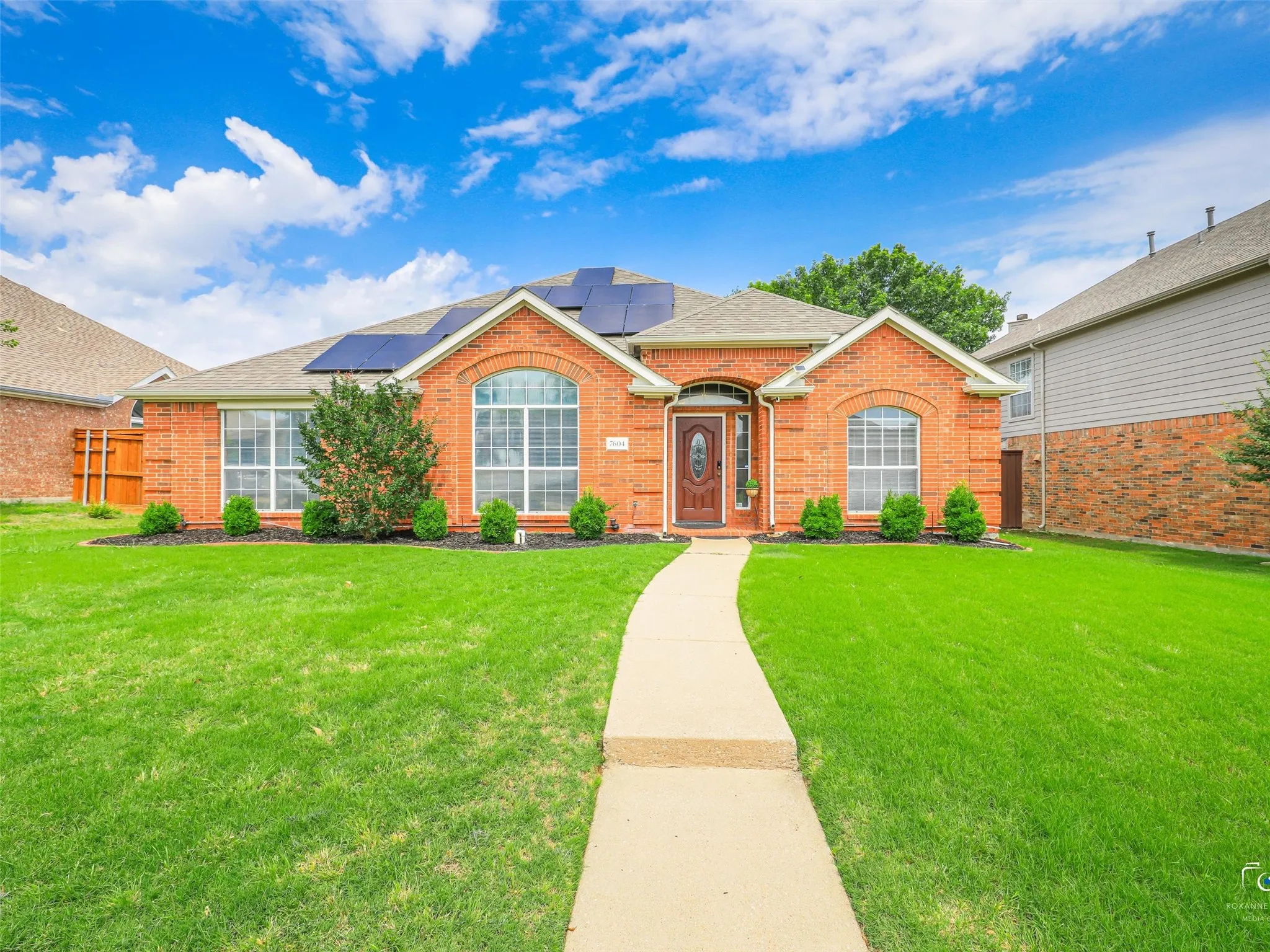 The welcoming home to this single story located in the heart of Frisco. Tons of upgrades including solar panels for energy efficiency.