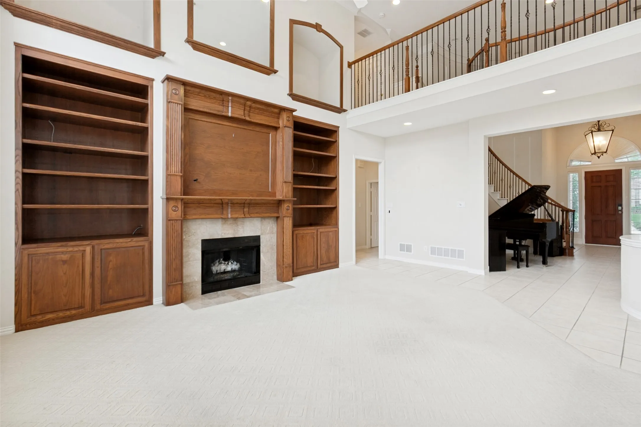 Beautiful Built Ins and Fireplace