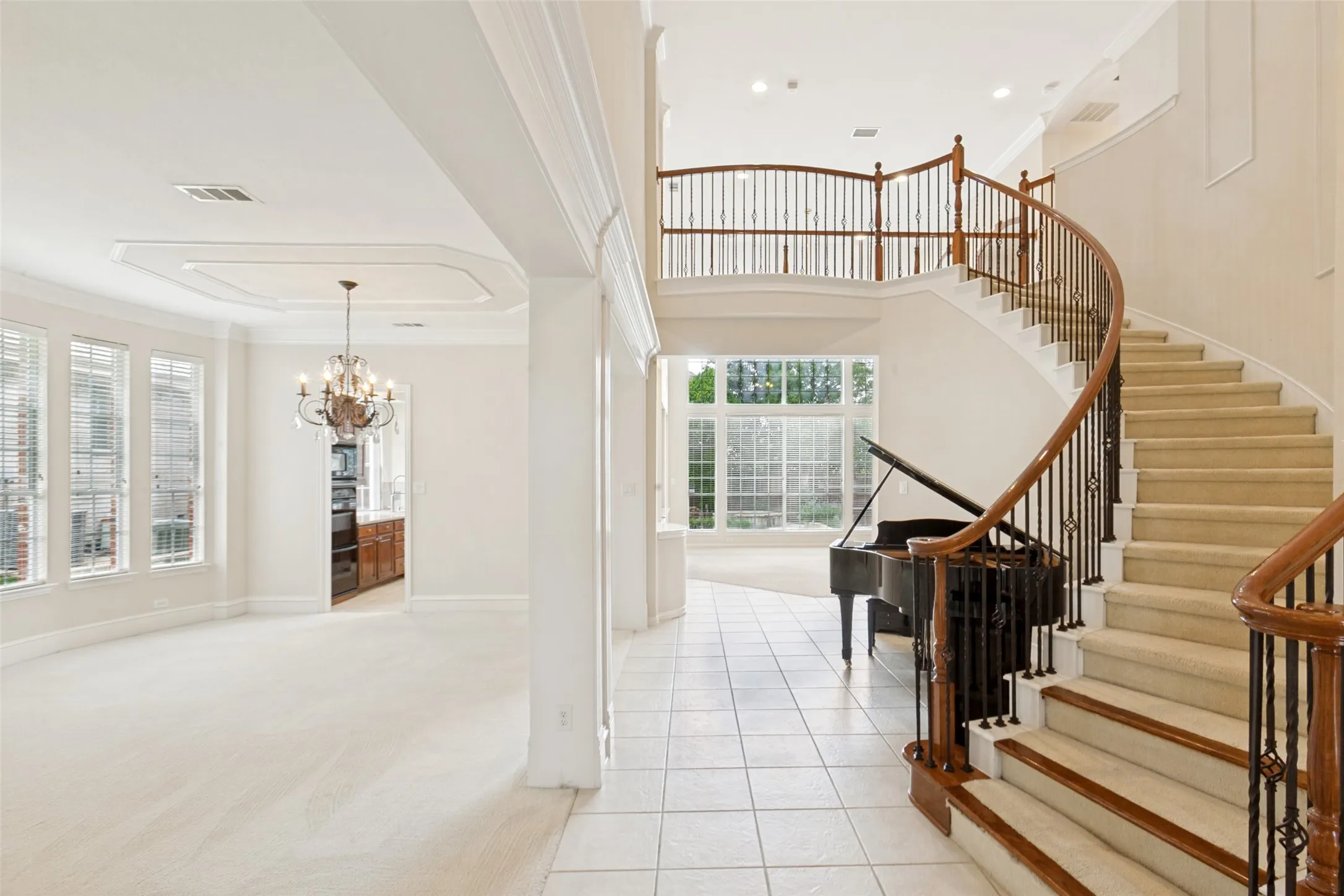Elegant Curved staircase leading to princess bridge