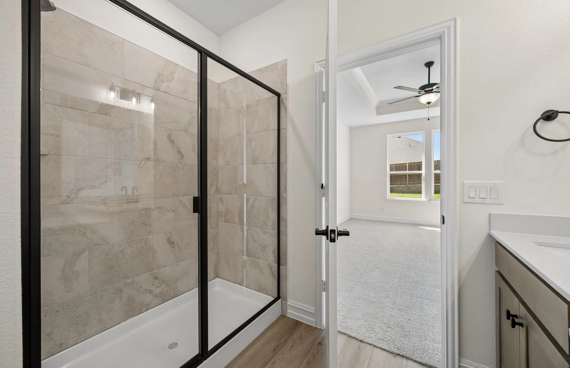 Beautiful shower in owners bath