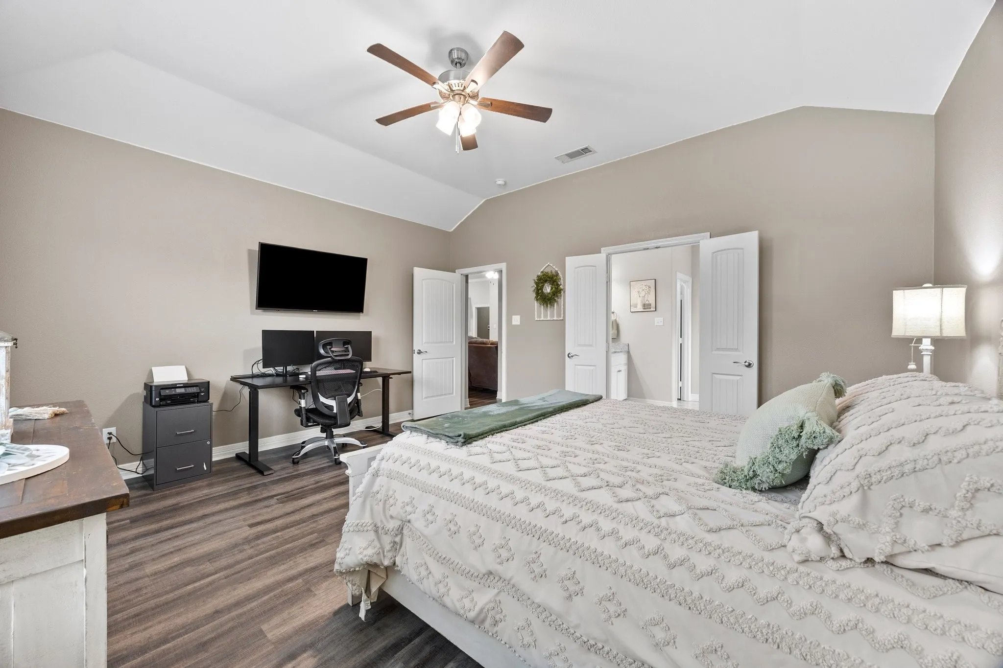 Retire to this gorgeous master suite