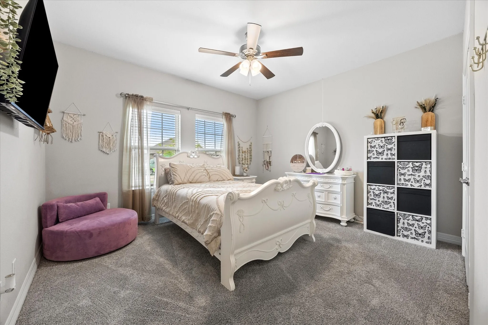 Stunning guest room includes spacious closet and opens onto full bath