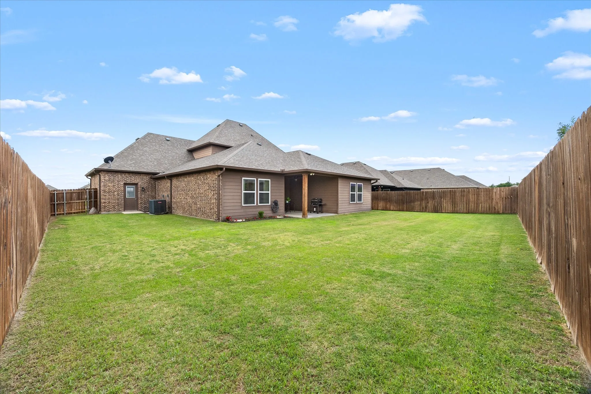 Spacious, fenced backyard