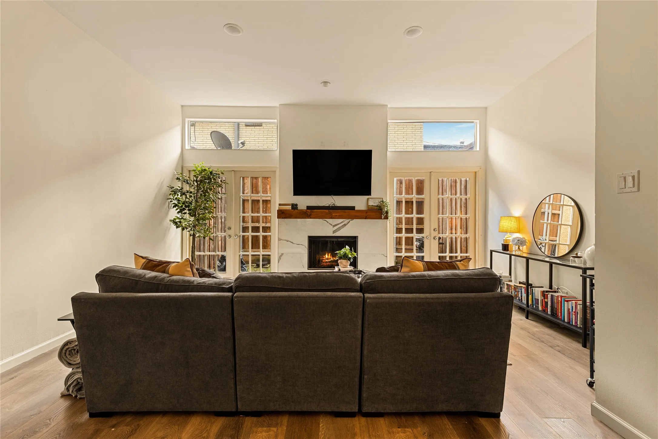 Seamless flow between kitchen and living spaces.