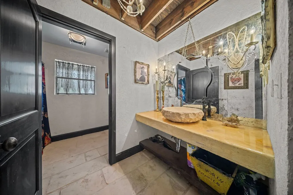 Hall bath for downstairs bedroom and guests to share