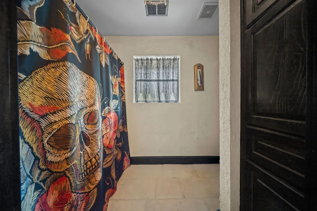 Hall bath for downstairs bedroom and guests to share